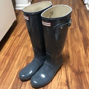 Tall Hunter Boots - Gray Gloss